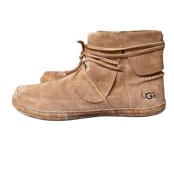 Women’s UGG Reid Moc Suede Leather Lace Up Ankle Bootie - Size 7.5 - Picture 4 of 10